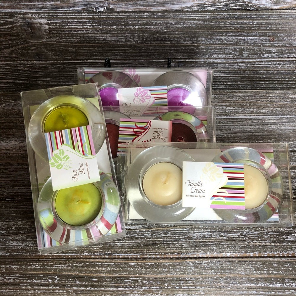 Tea light candles and holders